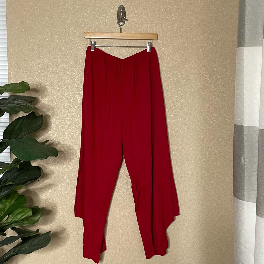 NWT Boutique LYNG Red Rayon Pants Cropped XL